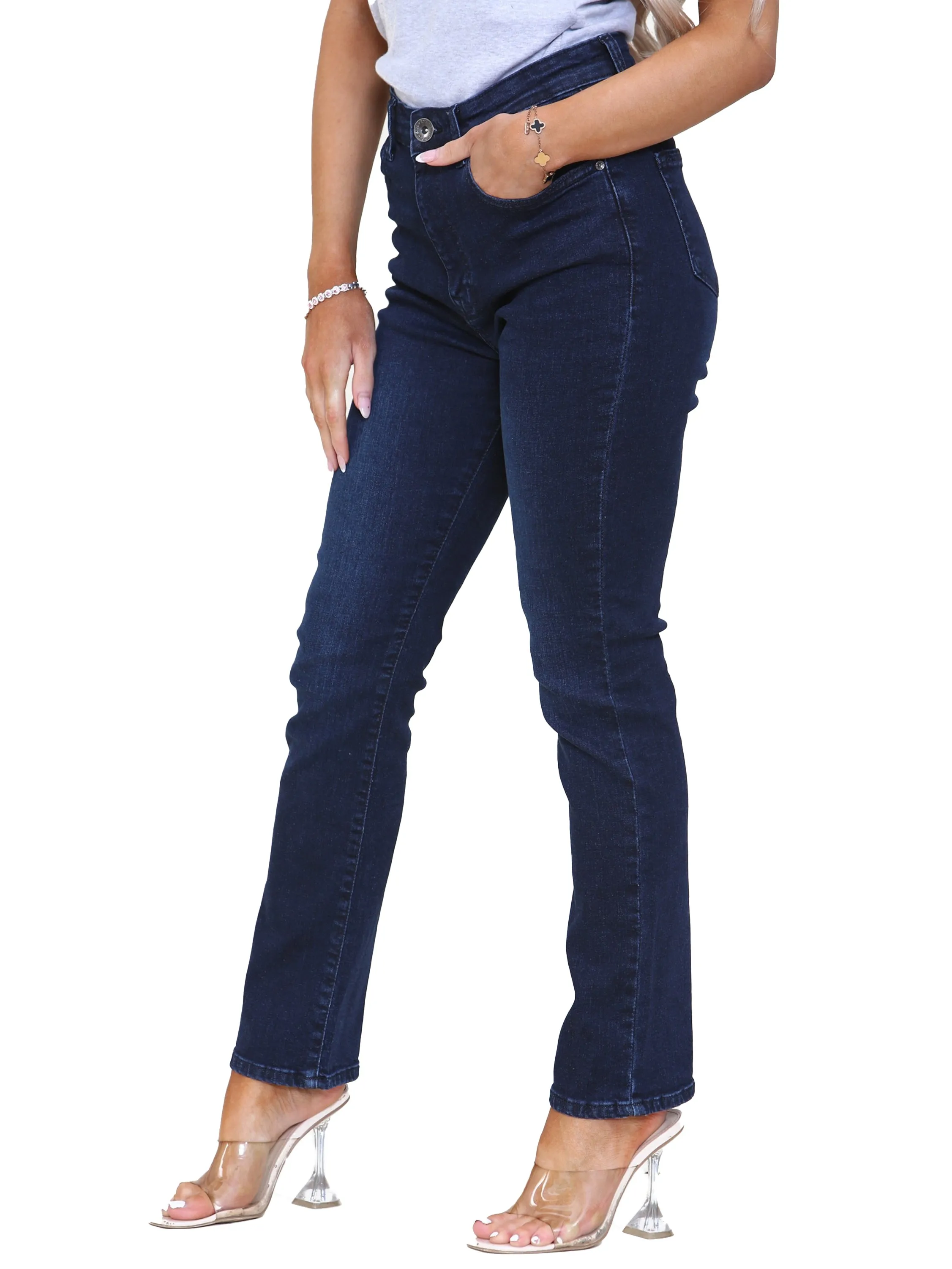 Kruze | Womens Straight Slim Denim Jeans