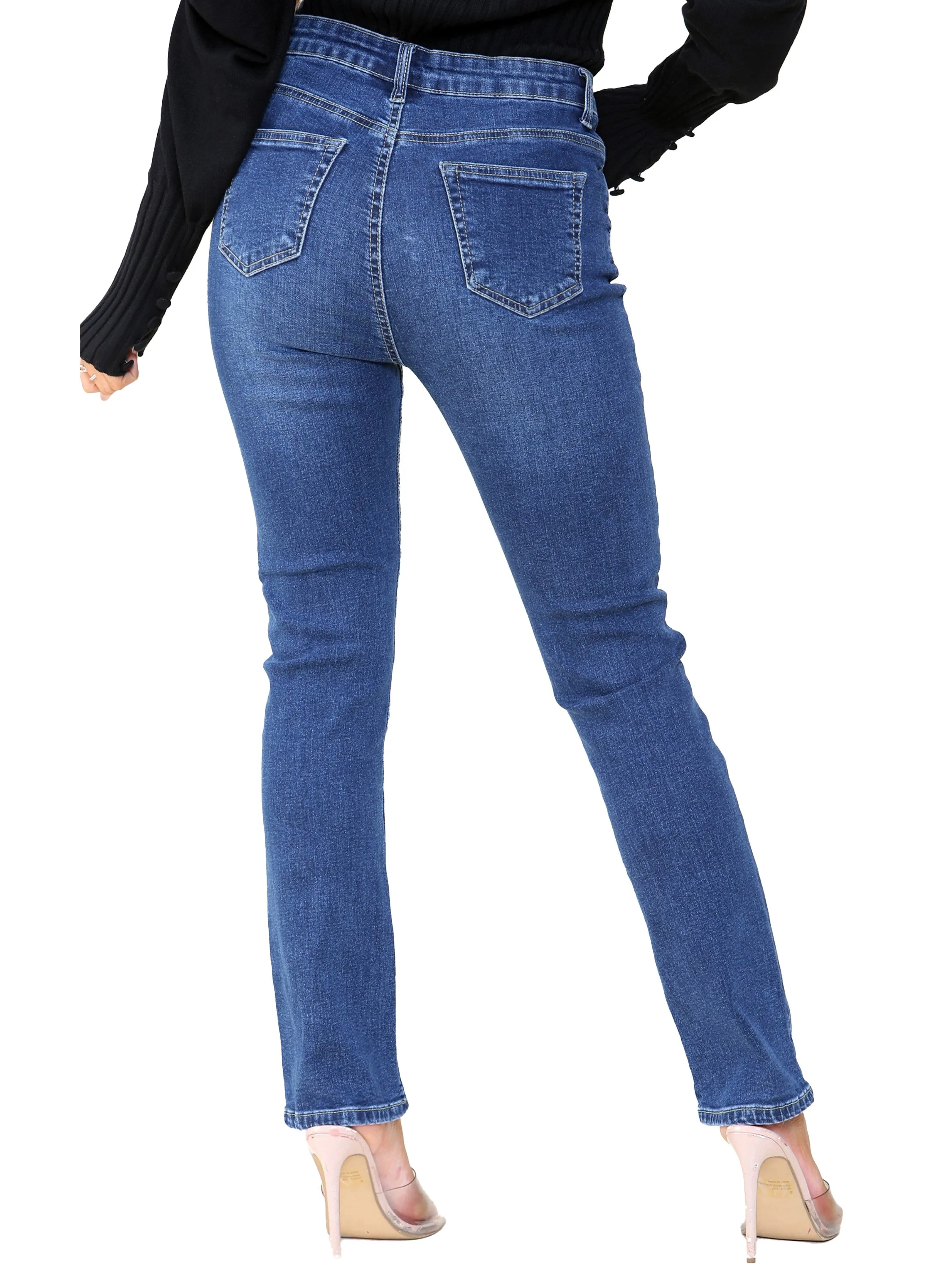 Kruze | Womens Straight Slim Denim Jeans