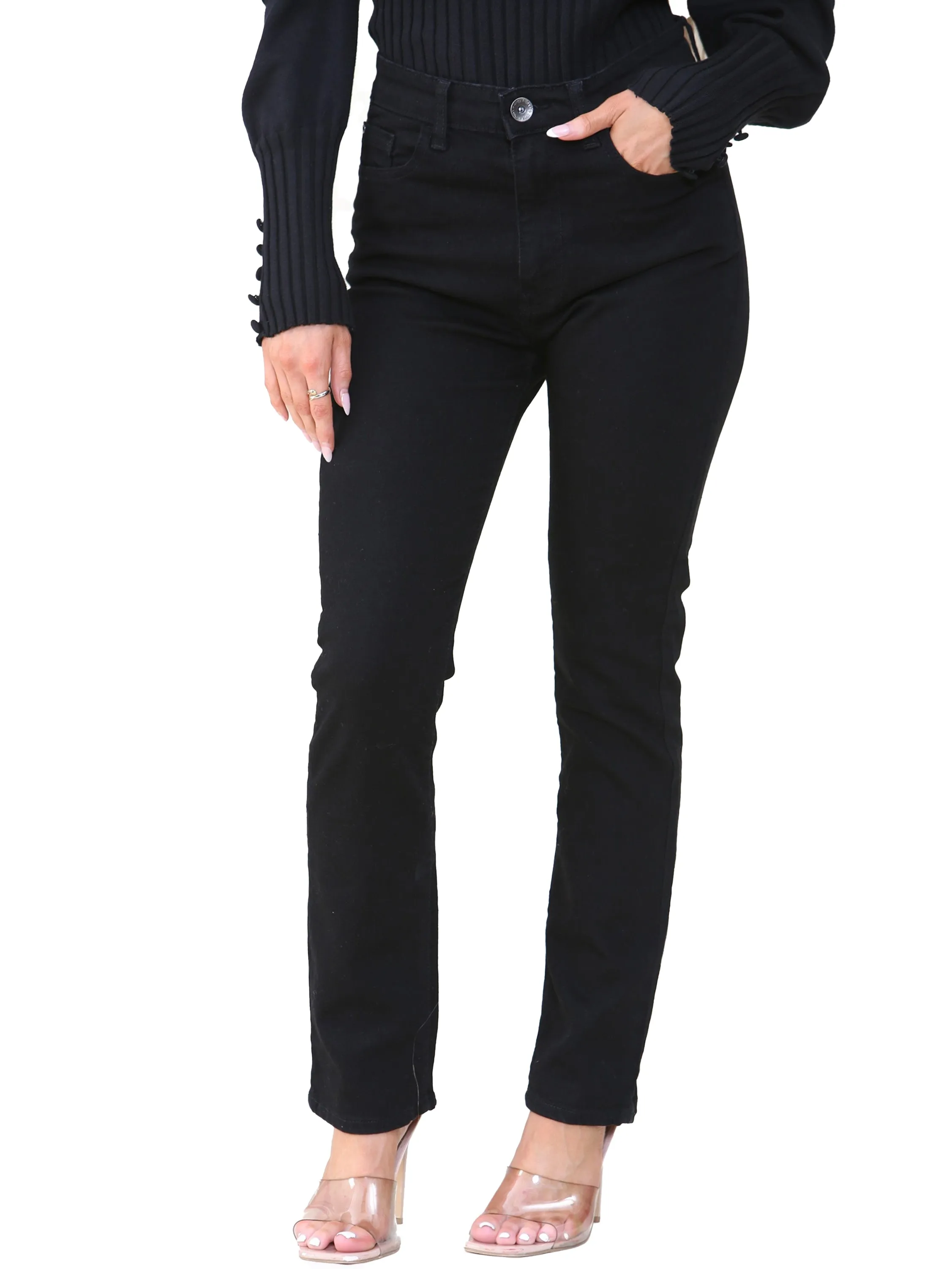 Kruze | Womens Straight Slim Denim Jeans