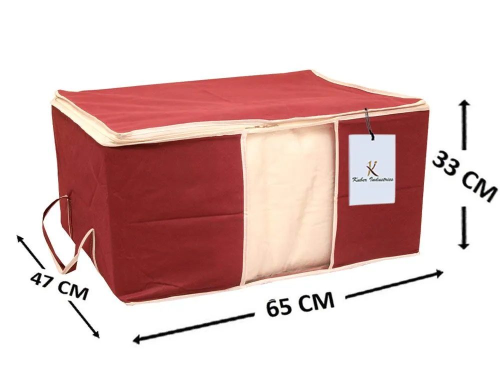 Kuber Industries 2 Piece Non Woven Underbed Storage Organiser Set, Extra Large, Maroon and Royal Blue (CTSN077)