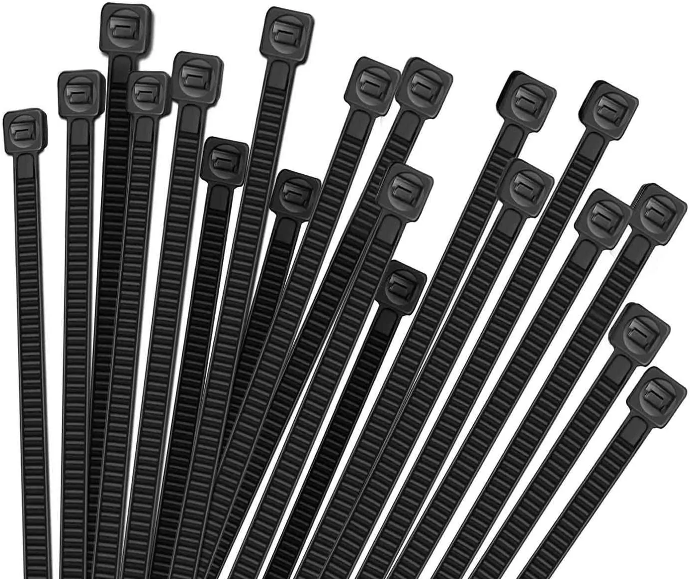 Kuber Industries 200 MM Self Locking Cable Ties|Heavy Duty Nylon Zip Ties|Pack of 100 (Black)