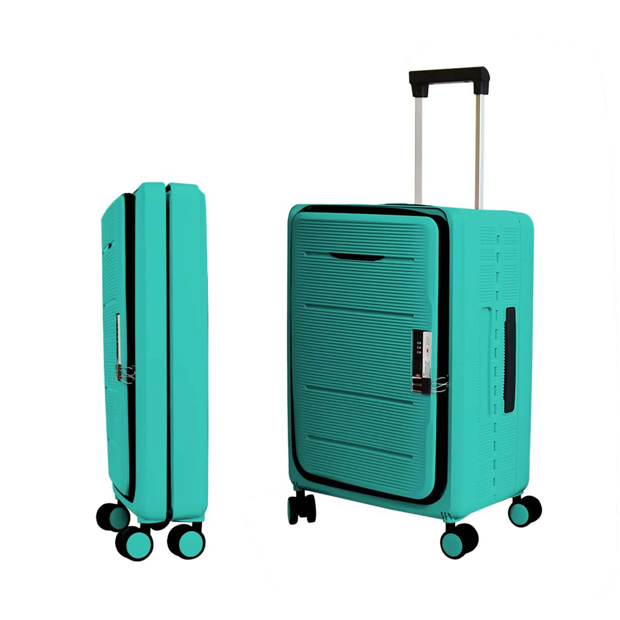 Kuber Industries 20inch Lightweight Collapsible Cabin Trolley Bags with 360 Degree Wheels | Expandable Carry-On Cabin Luggage Suitcase | Lock Foldable Bag for Travel | USHA20M-Light Mint