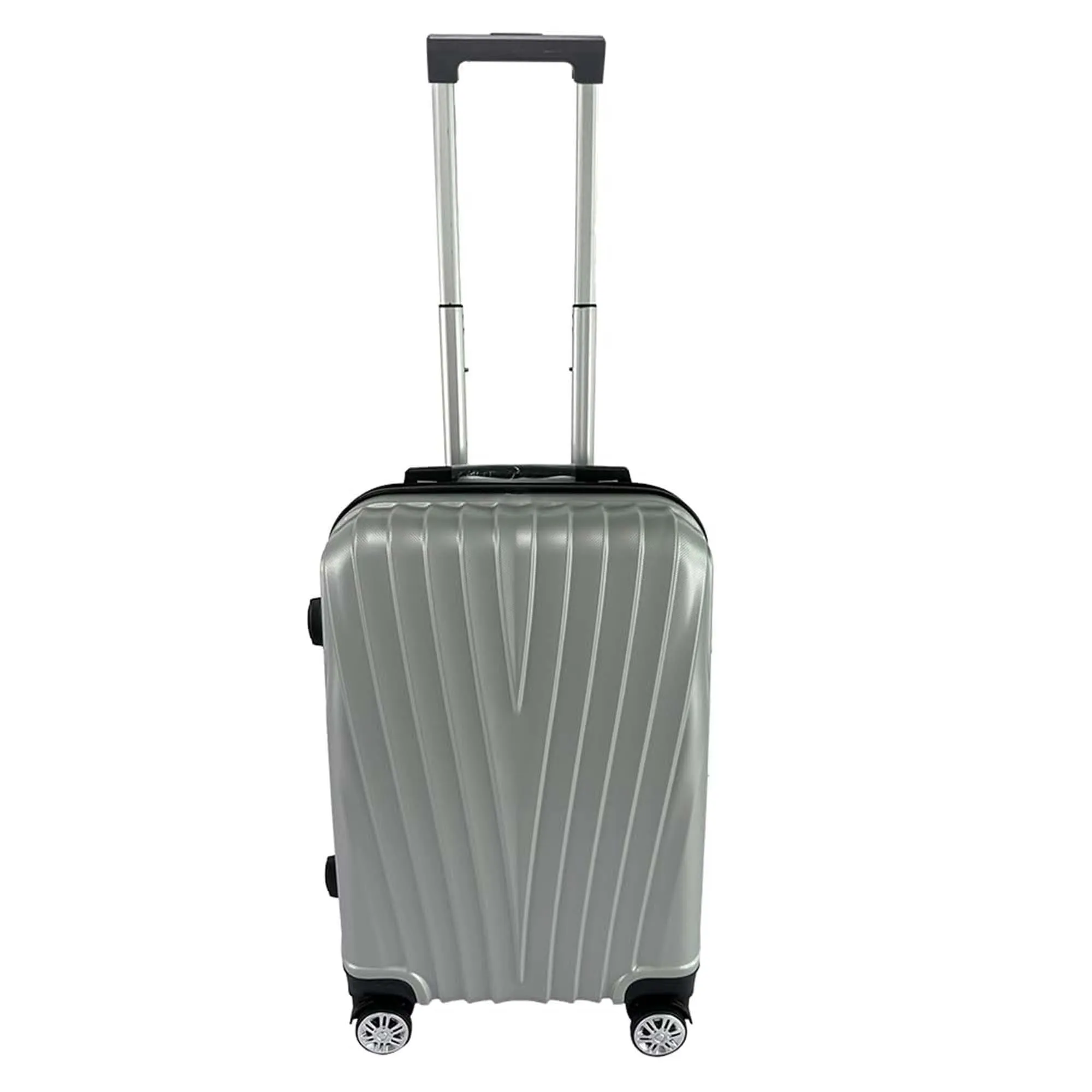 Kuber Industries 20inch Strong & Lightweight Cabin Trolley Bags with 360 Degree Rotating Wheels | Expandable Carry-On Cabin Luggage Suitcase | Bags for Travelling | Silver