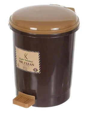 Kuber Industries 2.5 Liter Mini Desktop Trash Bin with Lid, Tiny Garbage Trash Bin (Brown)