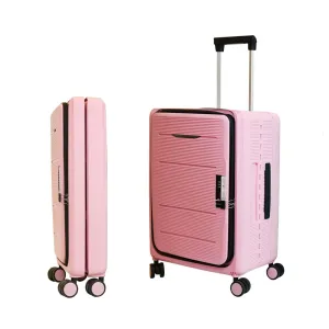 Kuber Industries 26inch Lightweight Collapsible Cabin Trolley Bags with 360 Degree Wheels | Expandable Carry-On Cabin Luggage Suitcase | Lock Foldable Bag for Travel | USHA24P-Rose Pink