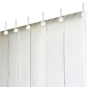 Kuber Industries 6 Strips 0.5mm PVC 7ft AC Curtain (CKTS17, Transparent, Pencil_Pleat)