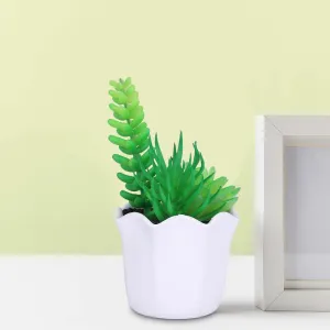 Kuber Industries Artificial Plants For Home Décor|Artificial Flowers For Decoration|Natural Looking Indoor Fake Plants With Pot (Green)