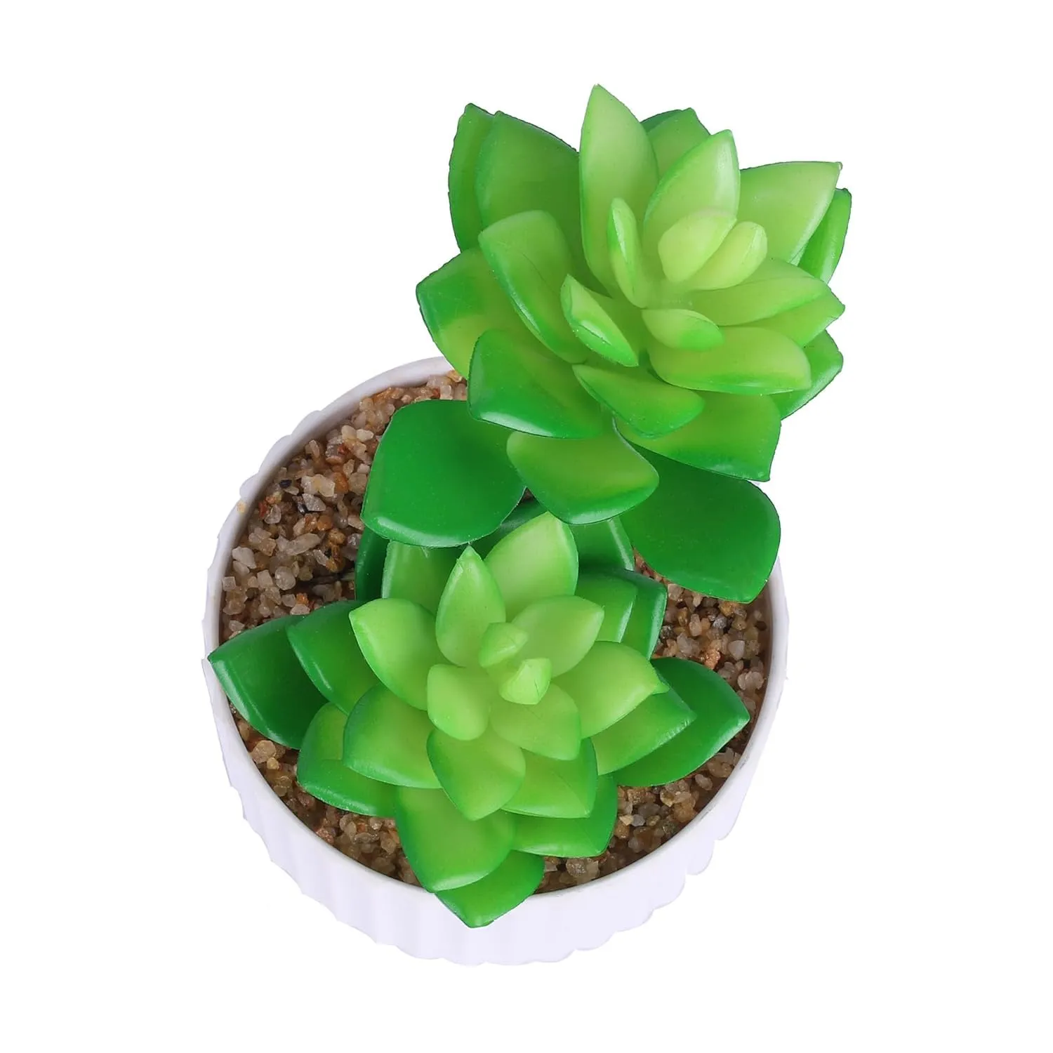 Kuber Industries Artificial Plants for Home Décor|Natural Looking Indoor Fake Plants with Pot|Artificial Flowers for Decoration-Pack of 5 (Green)