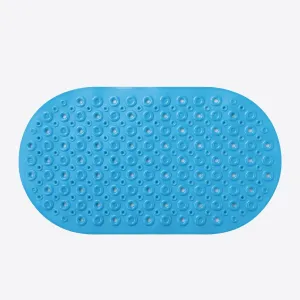 Kuber Industries Bath Mat | PVC Bathroom Mat | Shower Bath Mat | Floor Tub Mat | Bathroom Oval Mud Mat | Anti-Skid Shower Bathroom Mat | Q-02A | Dark Blue