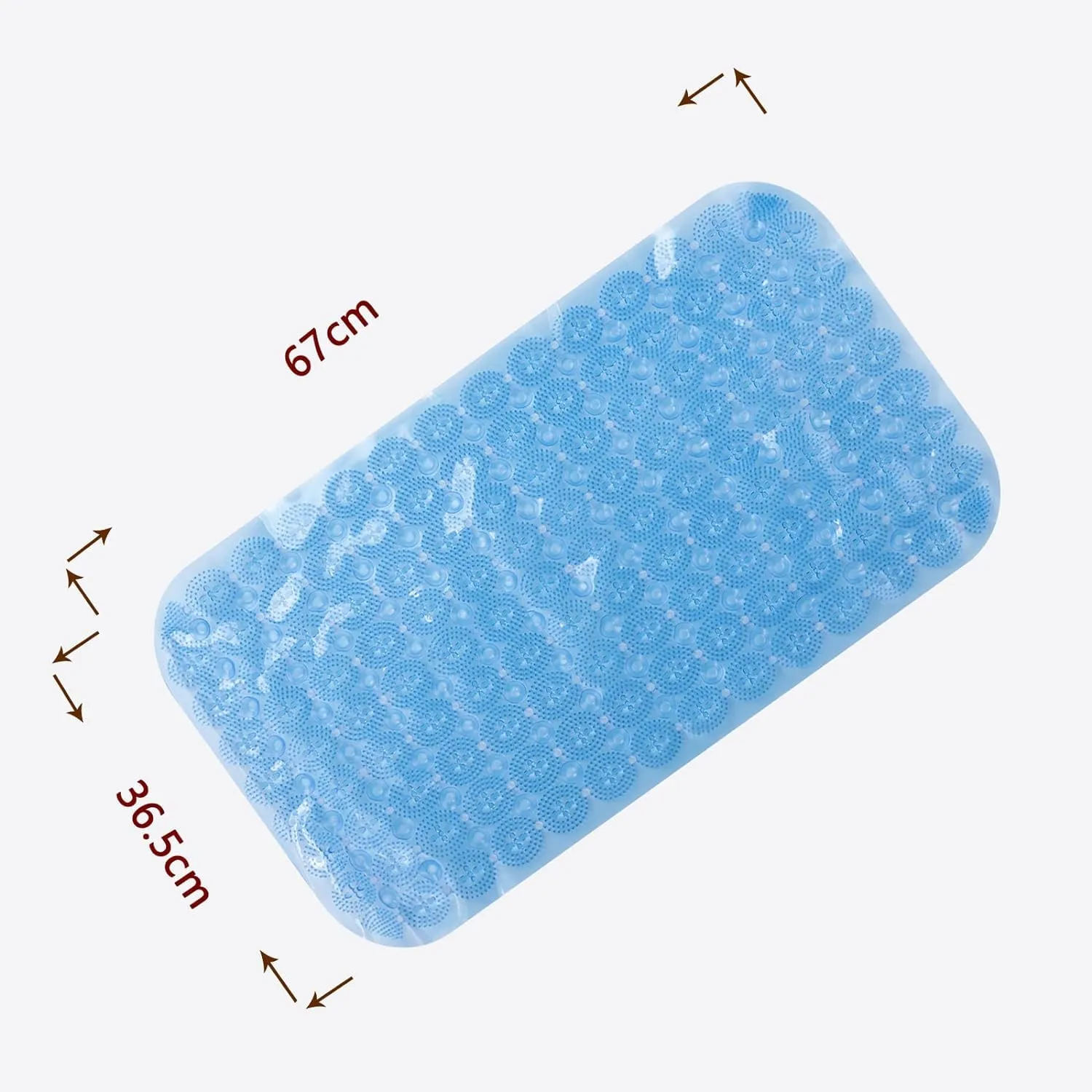 Kuber Industries Bath Mat | PVC Bathroom Mat | Shower Bath Mat | Floor Tub Mat | Foot Massager Mat | Anti-Skid Shower Bathroom Mat | B-01A | Blue