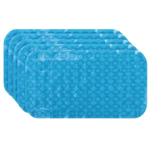 Kuber Industries Bath Mat | PVC Bathroom Mat | Shower Bath Mat | Floor Tub Mat | Foot Massager Mat | Anti-Skid Shower Bathroom Mat | B-02A |Pack of 5| Dark Blue