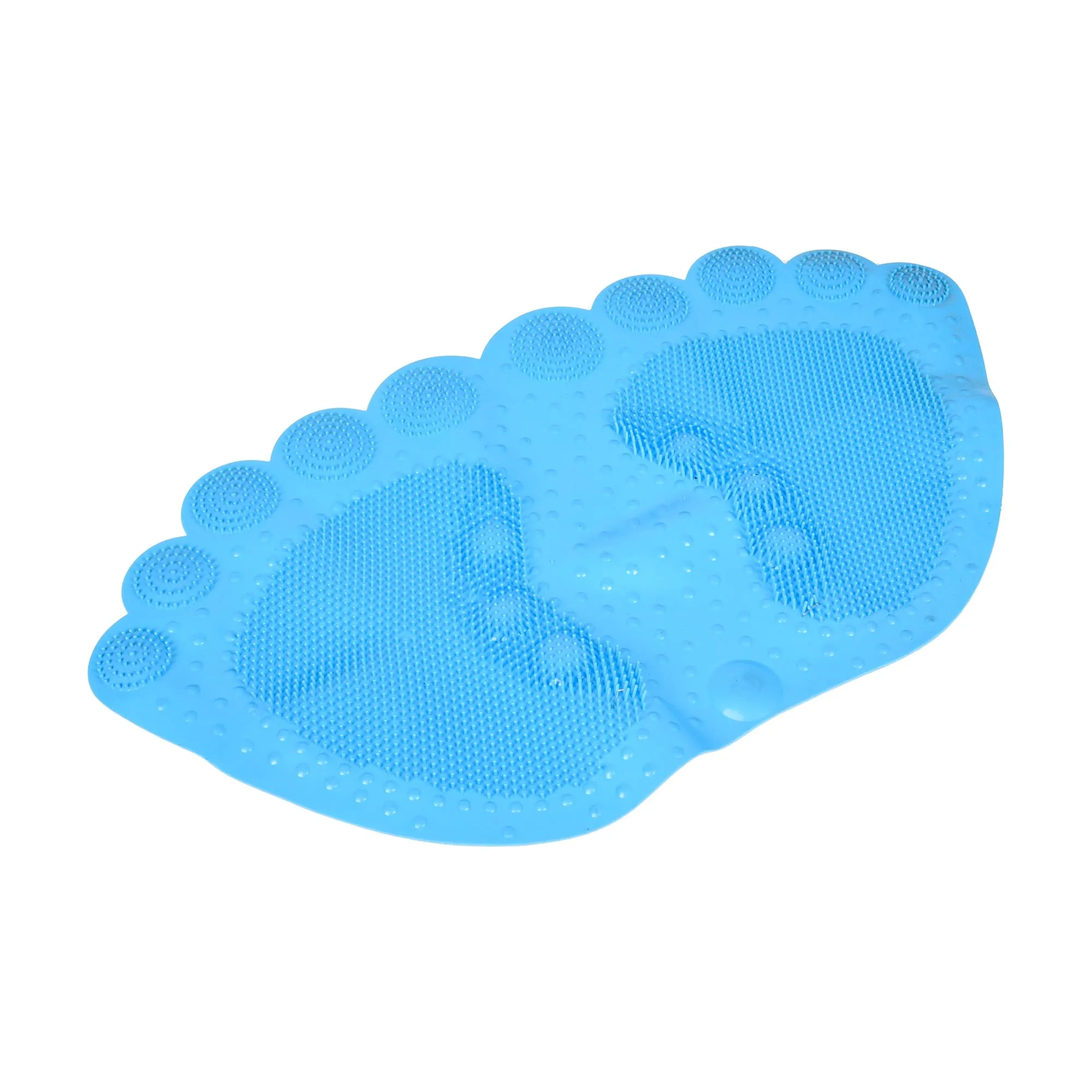 Kuber Industries Bath Mat | PVC Bathroom Mat | Shower Bath Mat | Foot Shape Bath Tub Mat | Foot Massager Mat | Anti-Skid Floor Mat | Shower Mat | Blue