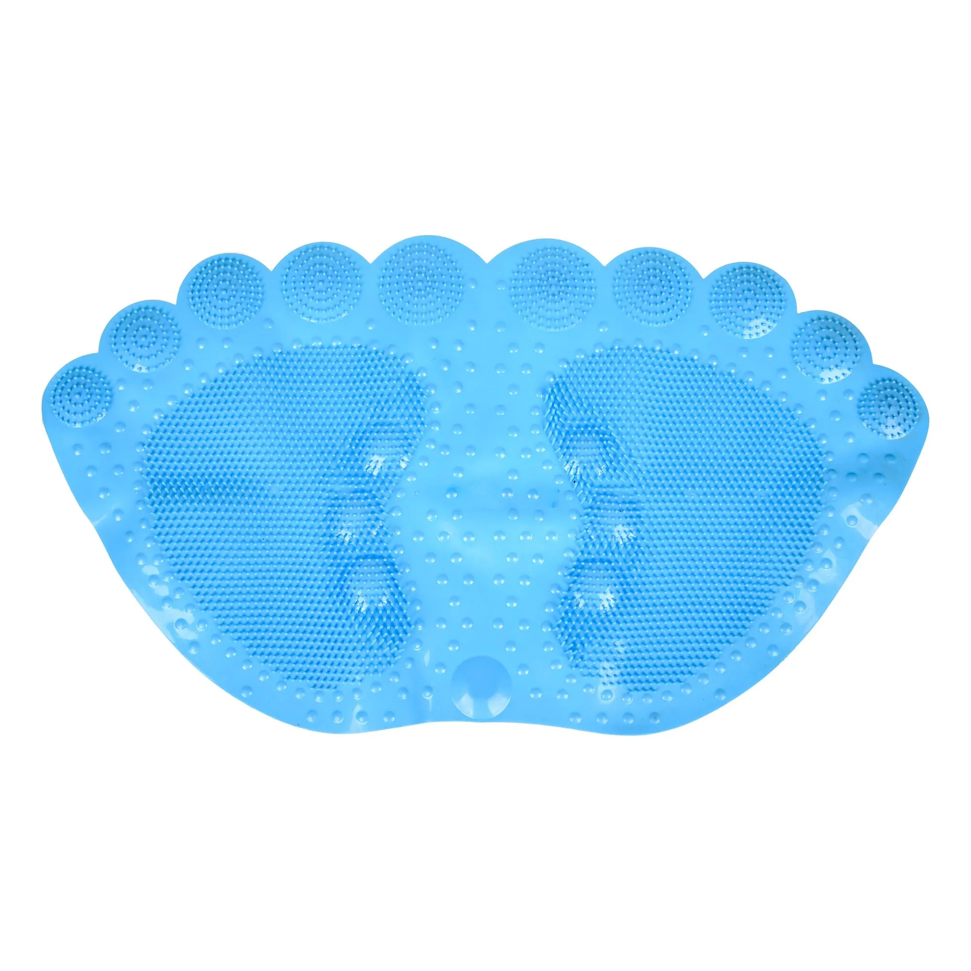 Kuber Industries Bath Mat | PVC Bathroom Mat | Shower Bath Mat | Foot Shape Bath Tub Mat | Foot Massager Mat | Anti-Skid Floor Mat | Shower Mat | Blue