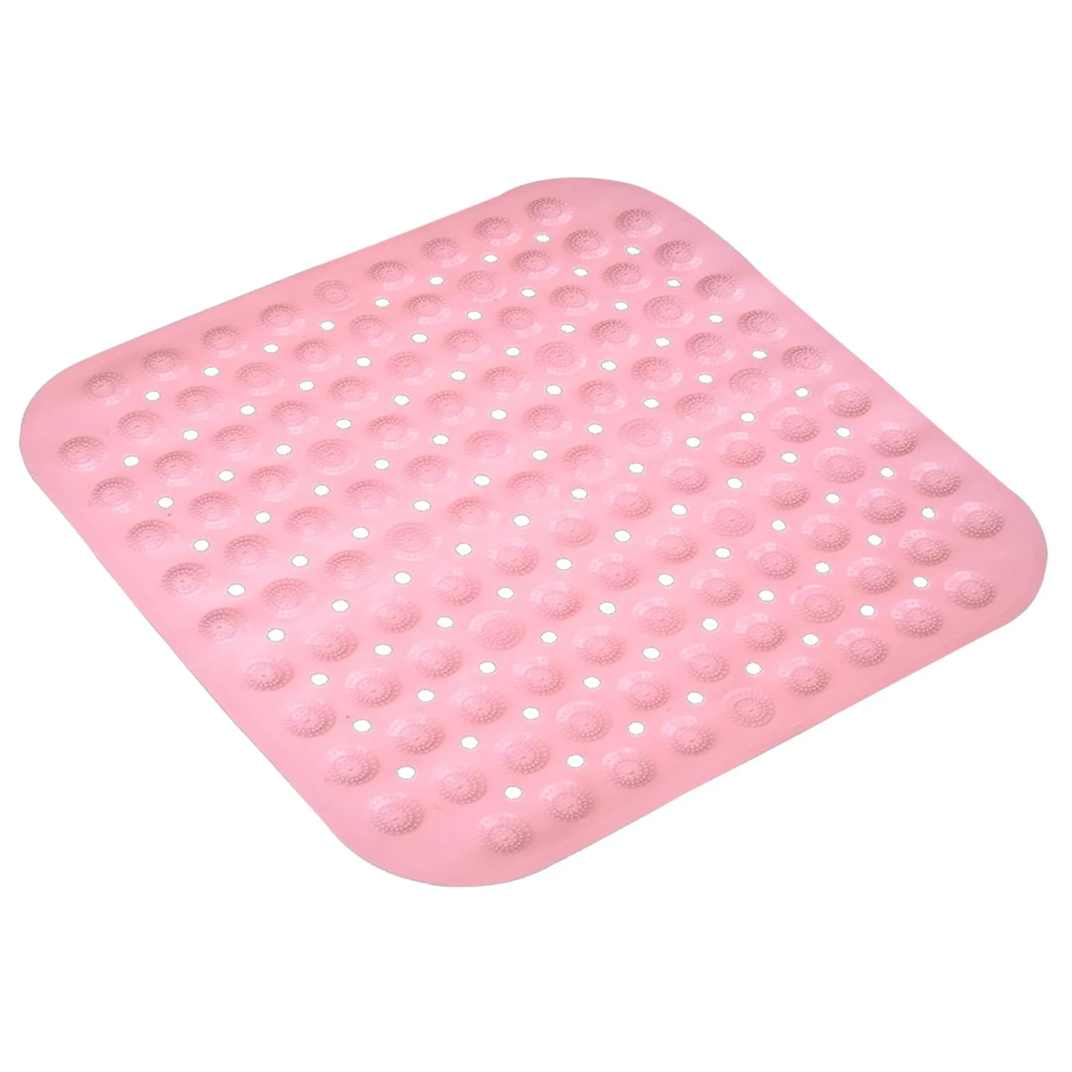 Kuber Industries Bath Mat | PVC Bathroom Mat | Shower Bath Mat | Square Bath Tub Mat | Foot Massager Mat | Anti-Skid Floor Mat | Shower Mat | Peach