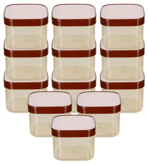 Kuber Industries Check Deisgn Lid Food Grade BPA Free Plastic Kitchen Container Set,1200ml, Set of 12 (White)