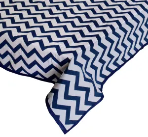 Kuber Industries Checkered Cotton 6 Seater Dining Table Cover - Blue