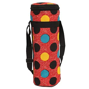 Kuber Industries Circle Design Canvas Water Bottle Cover, 1 Litre, Red