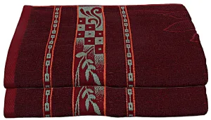 Kuber Industries Cotton Bath Towel 400 GSM (2 Pieces, Maroon)