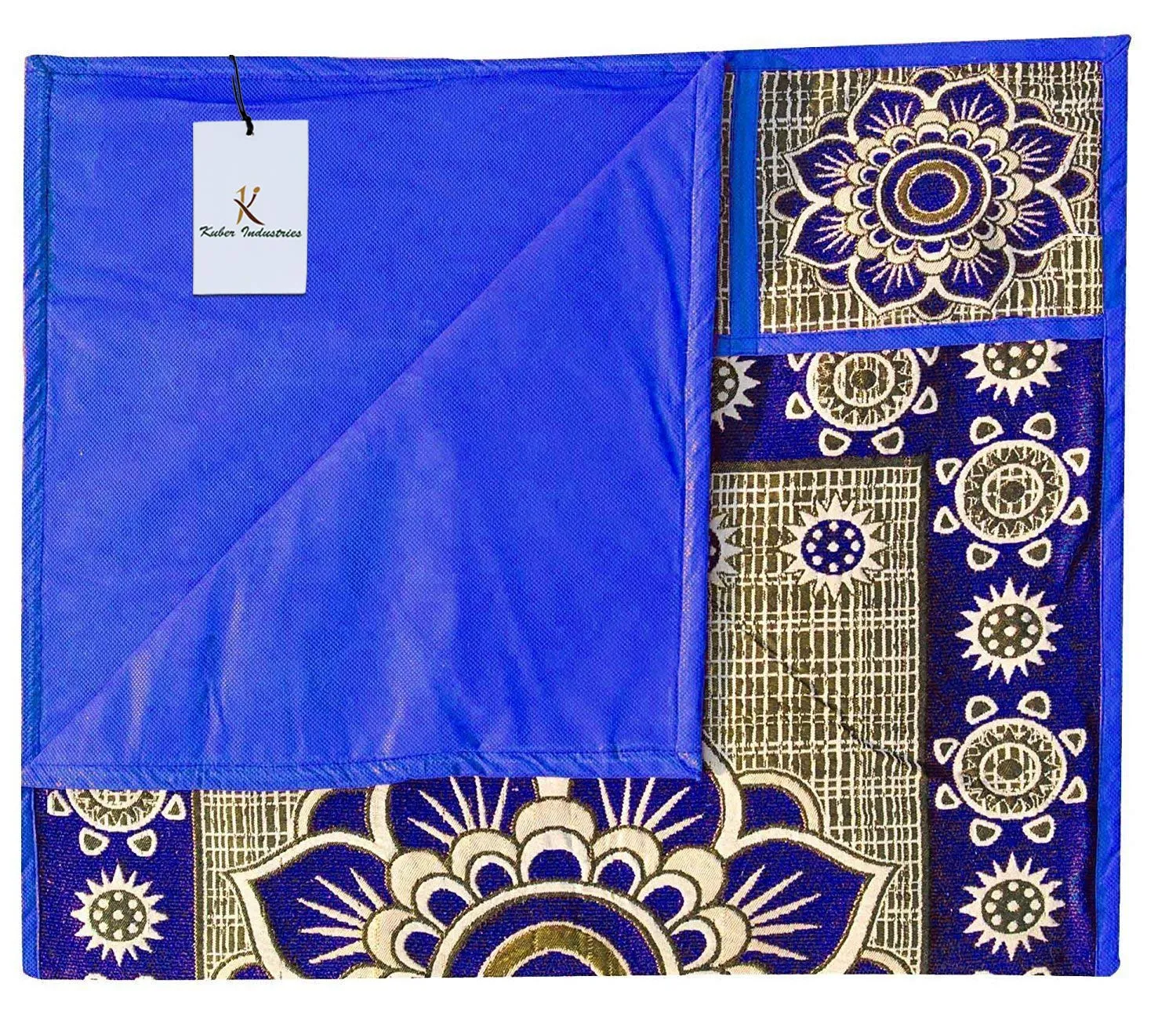 Kuber Industries Cotton Refrigerator Cover Set (Blue)