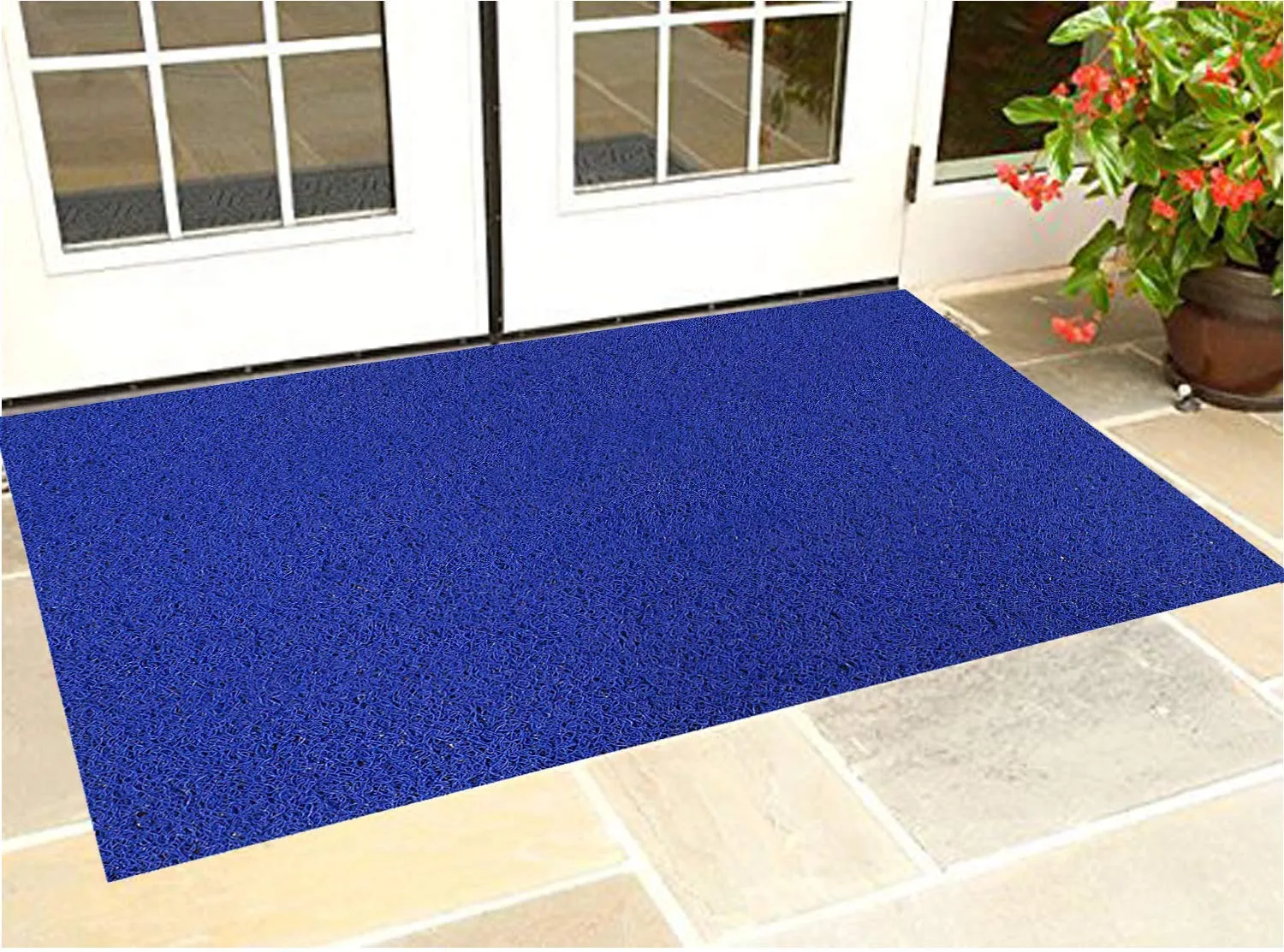 Kuber Industries - CTKTC039986 Polyvinyl Chloride Anti Slip Large Size Rubber Floor/Door Mat (Blue, 2x4 Feet)