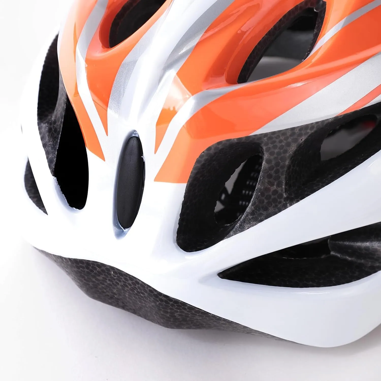 Kuber Industries Cycling Helmet with Detachable Visor|Helmet for Mountain, Road Bike & Skating|Breathable & Adjustable Bicycle Helmet|Ideal for Adults and Kids-Pack of 4 (Orange & White)