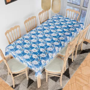 Kuber Industries Dining Table Cover | Kitchen Dining Tablecloth | 8 Seater Dining Table Cover | Dining Table Cover for Hall Décor | Sunflower Kitchen Tablecloth | 60x108 | Blue