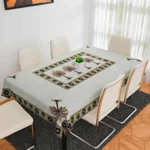 Kuber Industries Dining Table Cover | Tabletop Cover | Table Buffet Cover | Table Linen Cover | 6-Seater Table Cloth | Table Cloth Cover | Brown Tree | DTC | 60x90 Inch | White