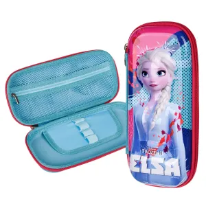 Kuber Industries Disney Frozen-II Pencil Pouch | School Pencil Case for Kids | Pen-Pencil Box for Kids | Geometry Box | Compass Box | School Stationery Supplies | Pack of 2 | Blue