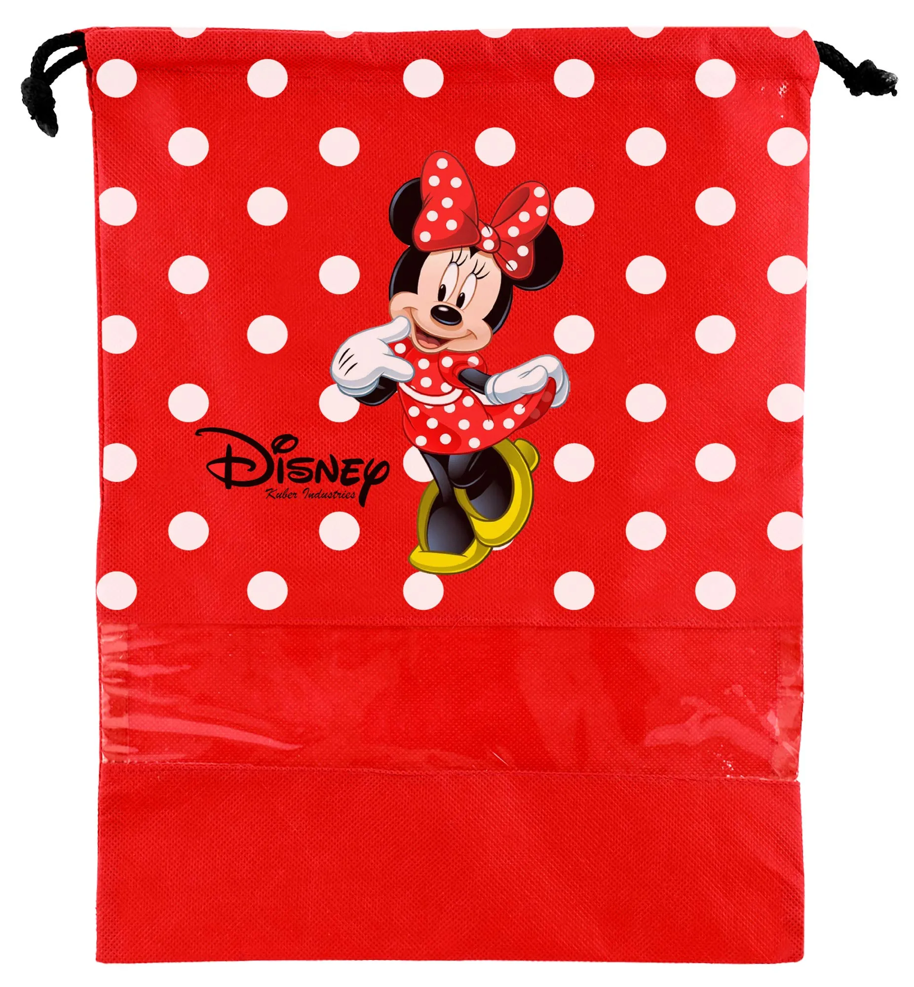 Kuber Industries Disney Print 9 Piece Non Woven Travel Shoe Cover, String Bag Organizer (Black & Royal Blue & Red) -HS_35_KUBMARTS18033