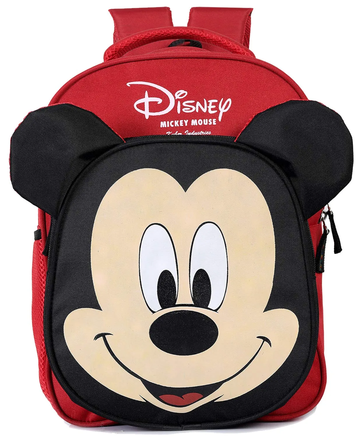 Kuber Industries Disney Print Unisex School Bag|Kids School Backpack|School Bag For Girls, Boys|Disney Mickey Mouse|Red & Black