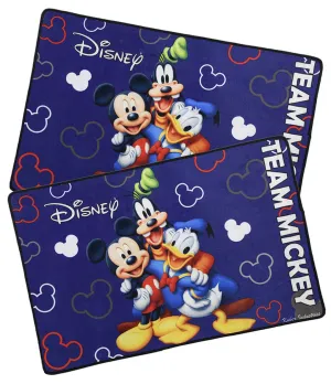 Kuber Industries Disney Team Mickey 2 Pieces Anti Slip Bath Mat 23"x15" (Royal Blue) (CTKTC046122)