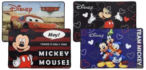 Kuber Industries Disney Team Mickey Mouse Cars 4 Pieces Anti-Slip Door Mat 23"x15" (Maroon & Black & Brown & Royal Blue) - CTKTC46095