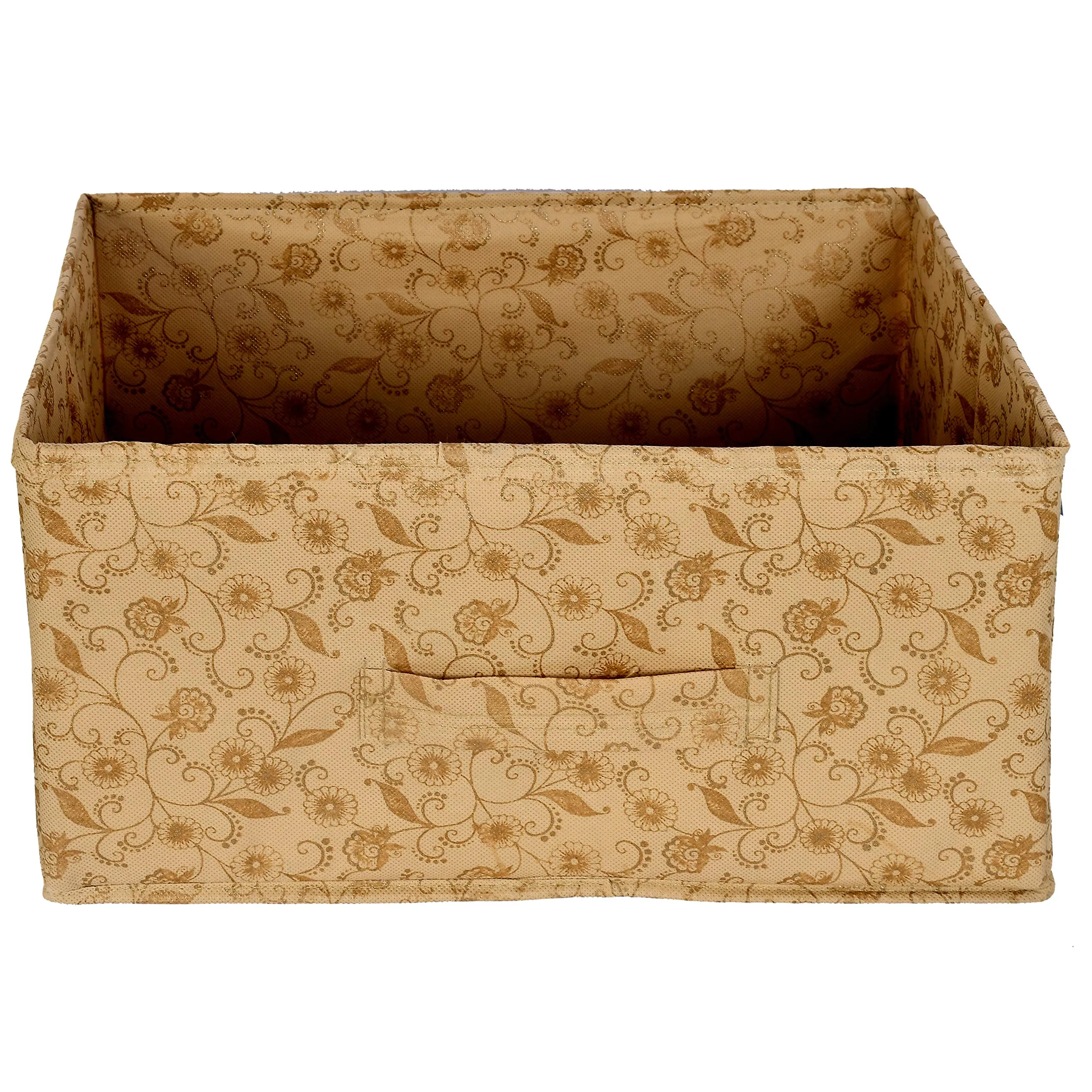 Kuber Industries Drawer Storage Rectangular Flodable Storage Box|Drawer Storage and Cloth Organizer|Storage Box for Toys|Storage Box Gor Clothes (Beige)