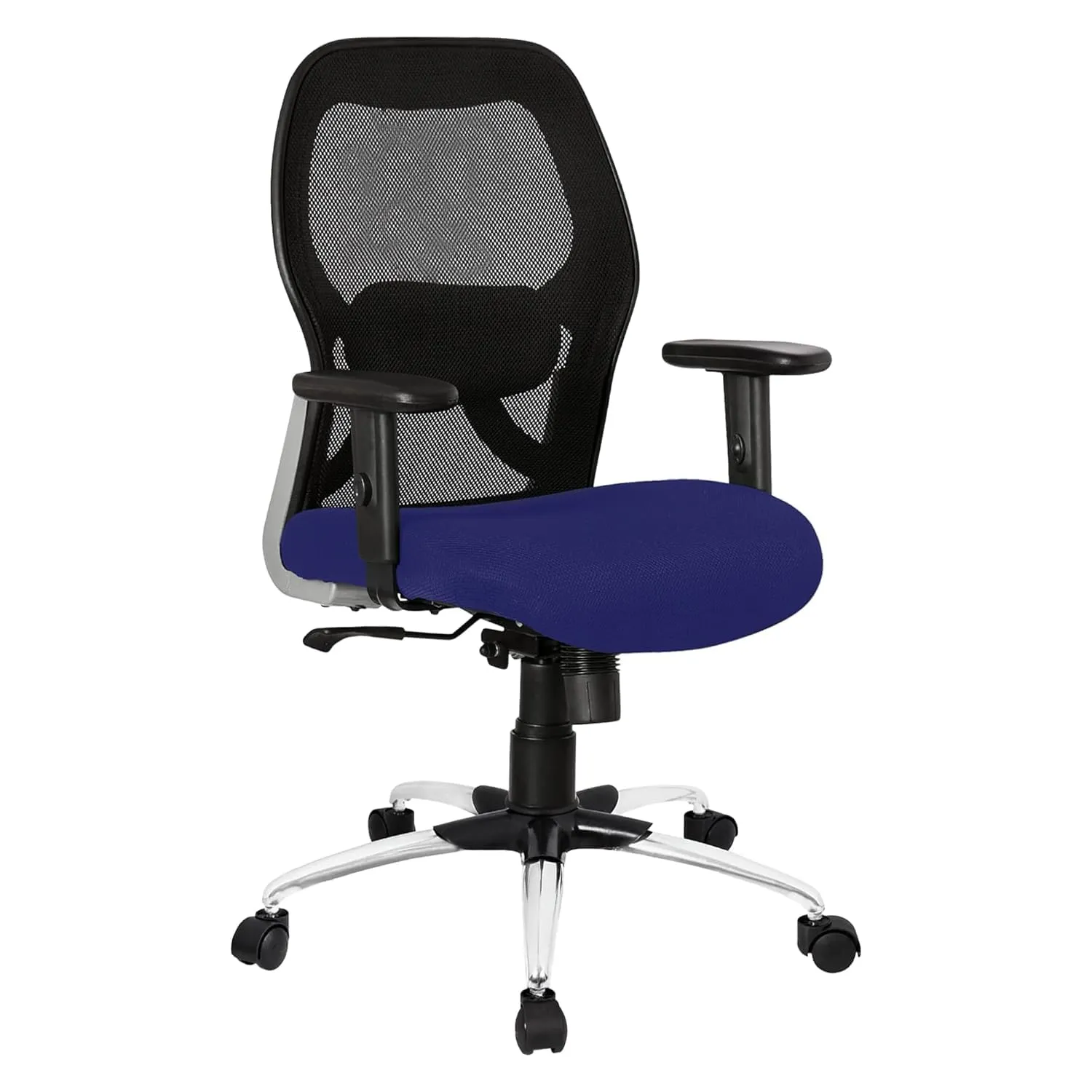 Kuber Industries Ergonomic Office Chairs for Work from Home | Comes with Manual Height Adjustable Armrest & 2D Lumbar Support | Comfy Study Chair for Students with Wheels | Black