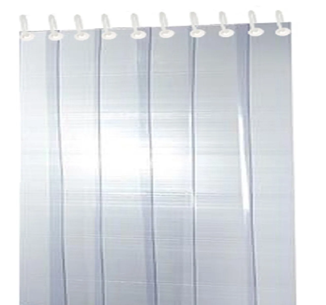 Kuber Industries Exclusive PVC 6 Strips AC Curtain|Rings & WaterProof Material|.1 MM Thickness & Mold Mildew Free|Size 9 Feet (Transparent), Modern