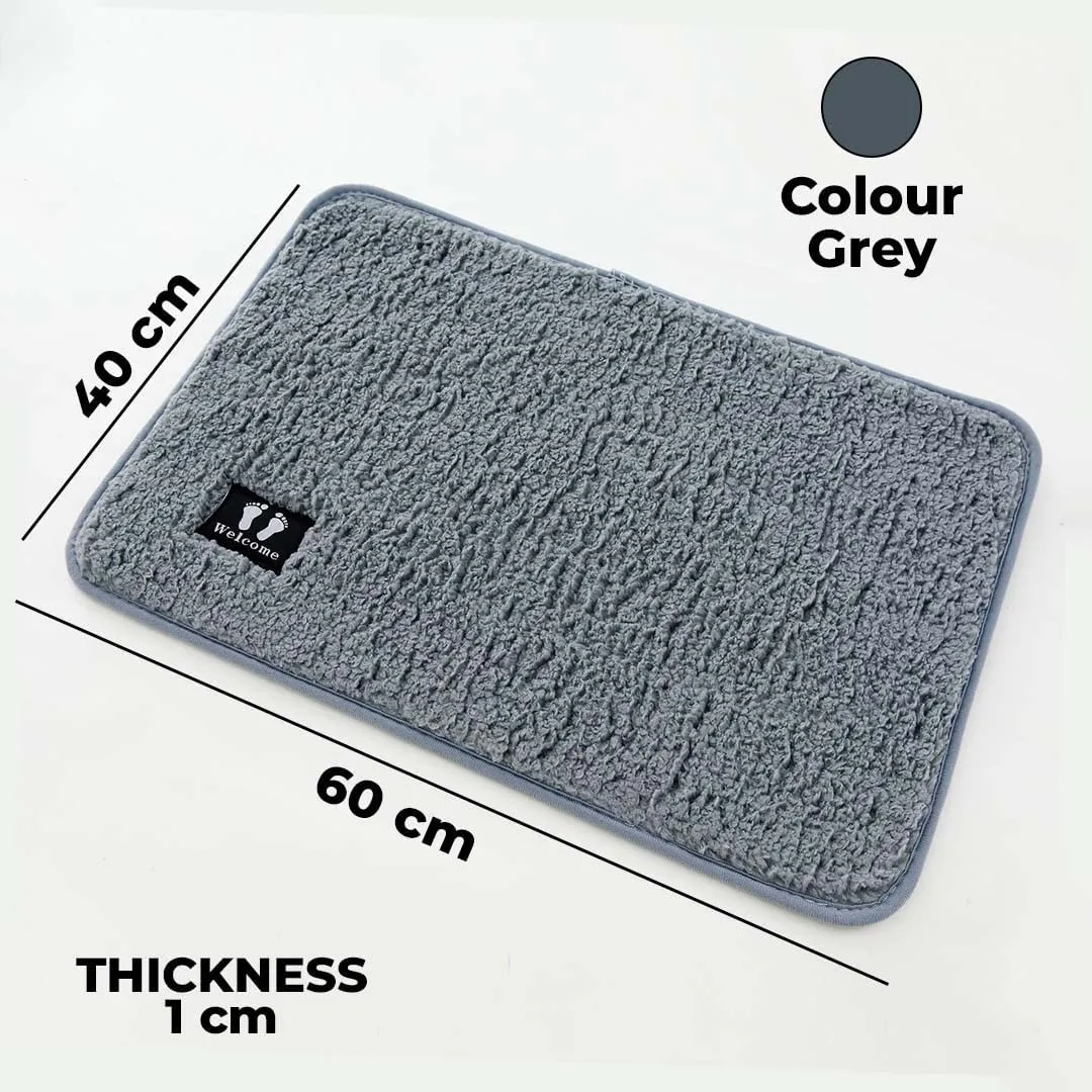 Kuber Industries Floor |Stylish Door Mat|Durable & Easy to Maintain|Multi-Utility Floor for Living Room,Bedroom,Bathroom,Kitchen,Entrances|40 x 60 cm,Grey, Pack of 5