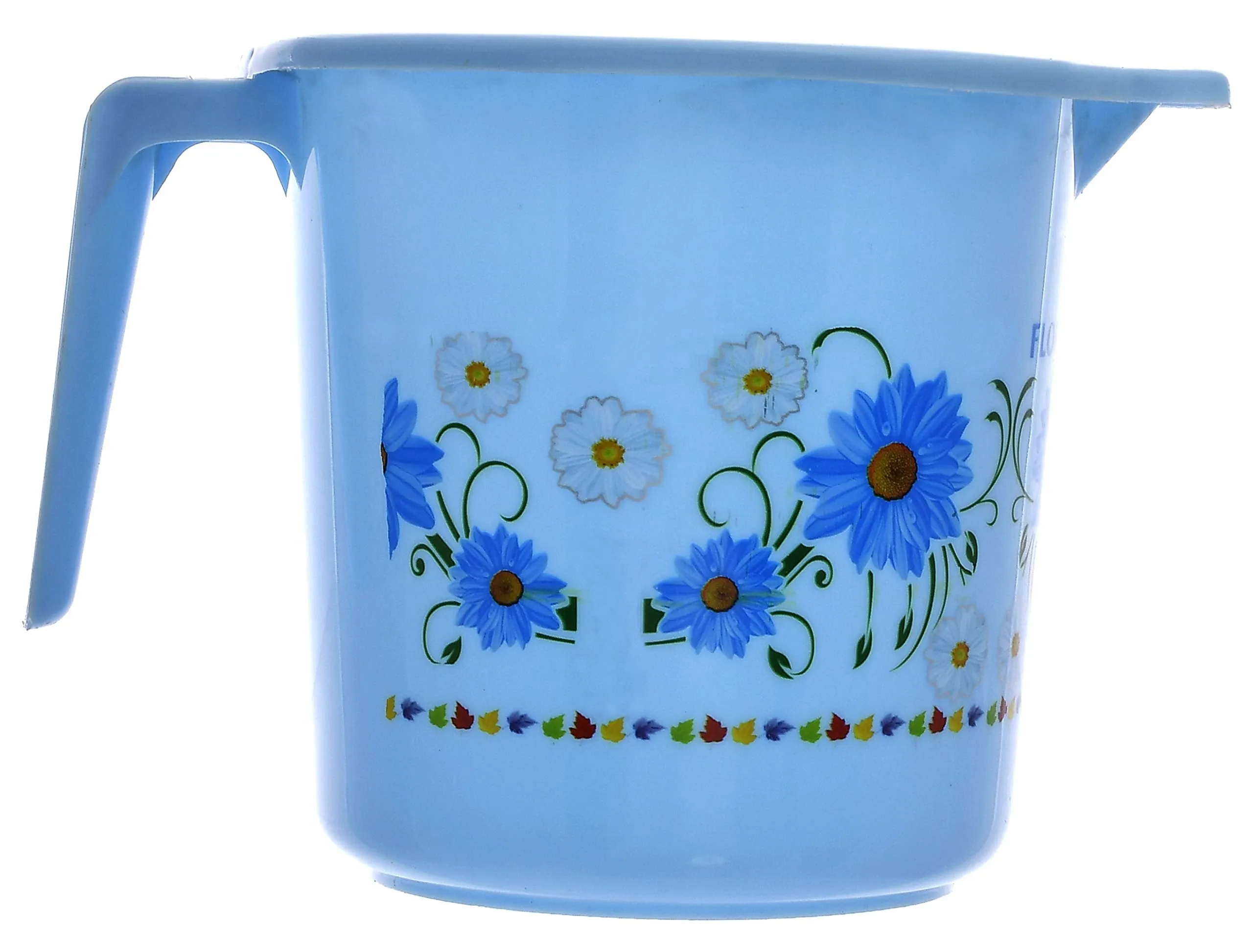 Kuber Industries Floral Printed Virgin Plastic 12 Pieces Bathroom Mug, 1000 ml (Blue & Pink)-KUBMART1259