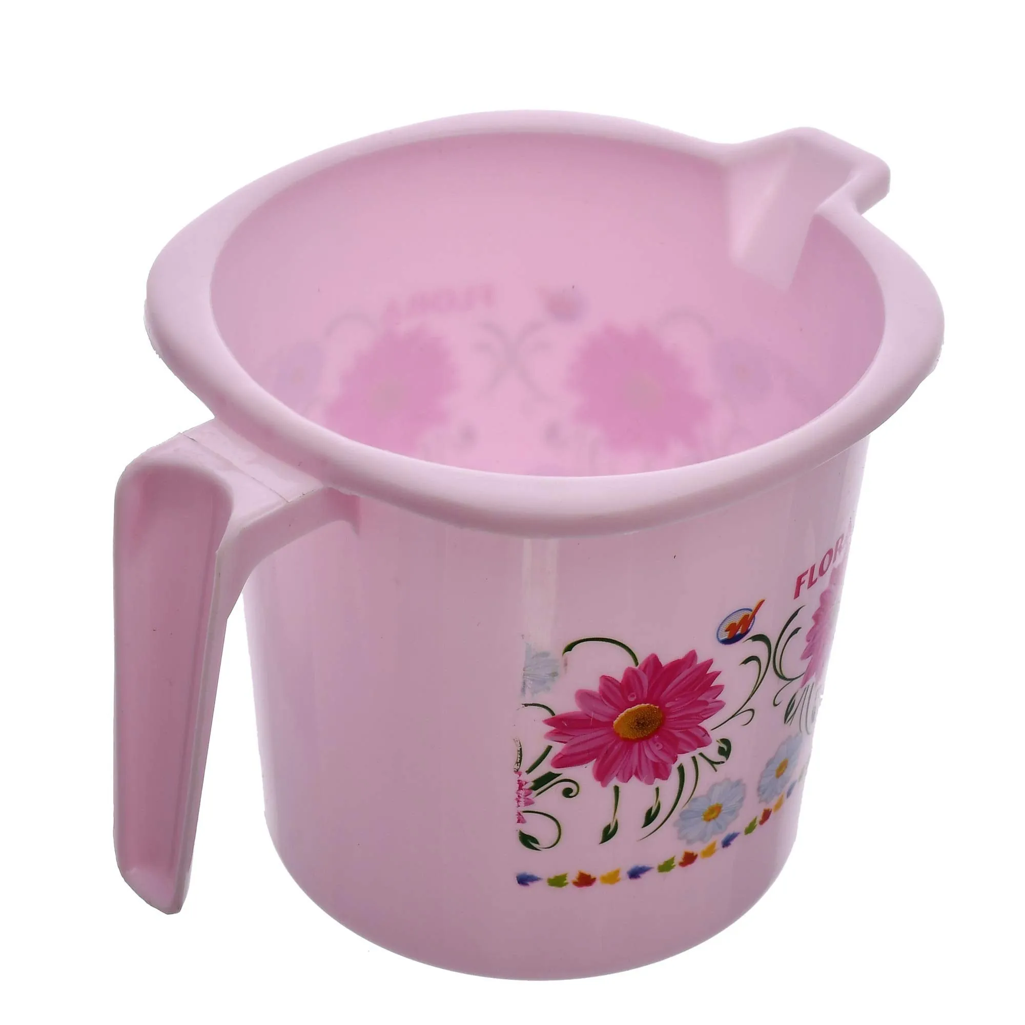 Kuber Industries Floral Printed Virgin Plastic 12 Pieces Bathroom Mug, 1000 ml (Blue & Pink)-KUBMART1259