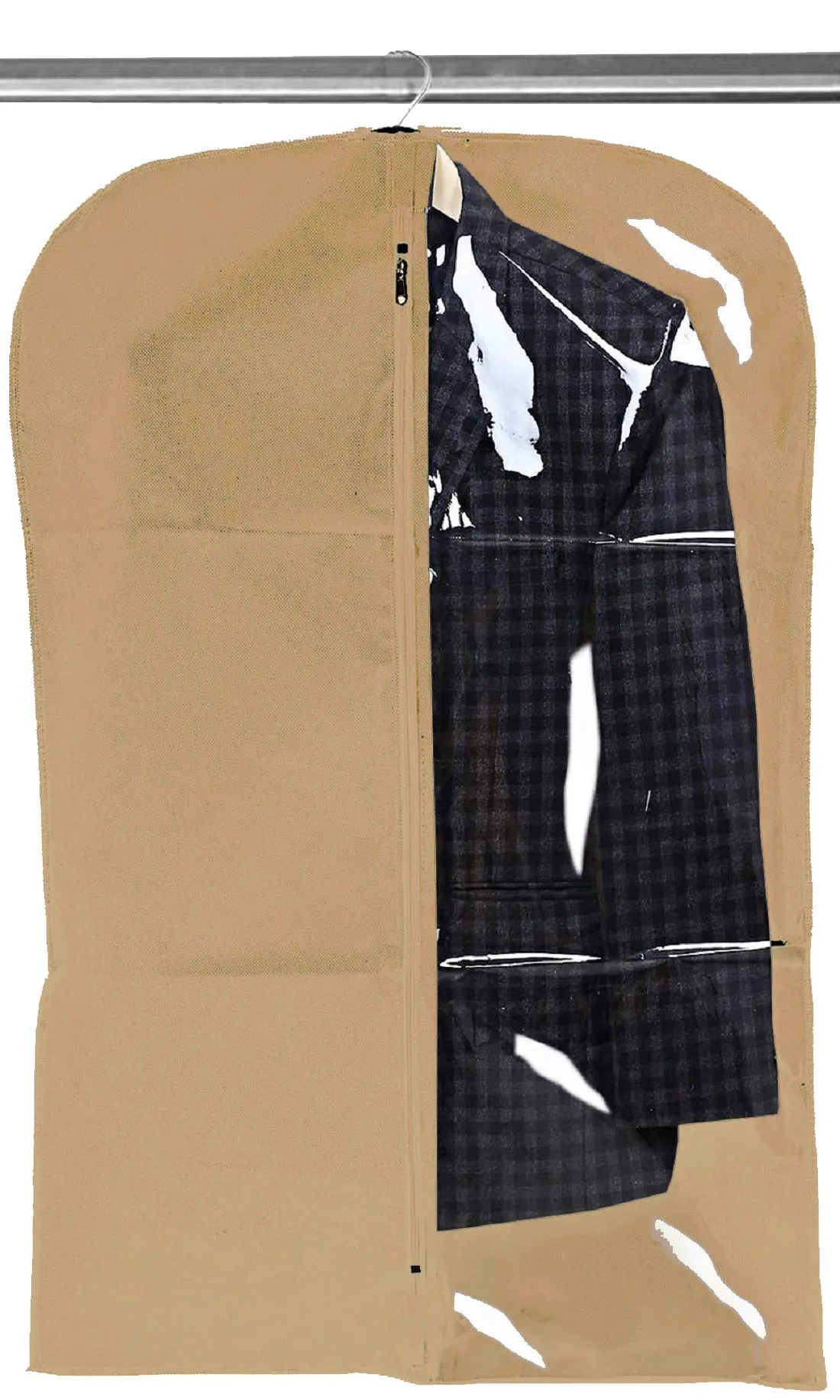 Kuber Industries Half Transparent Non Woven Men's Coat Blazer Cover (Brown) - CTKTC030913