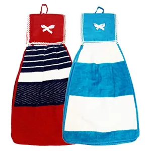 Kuber Industries Hanging Cotton 2 Pieces Cotton Washbasin Napkin/Hand Towel for Kitchen and Bathroom (Multi)