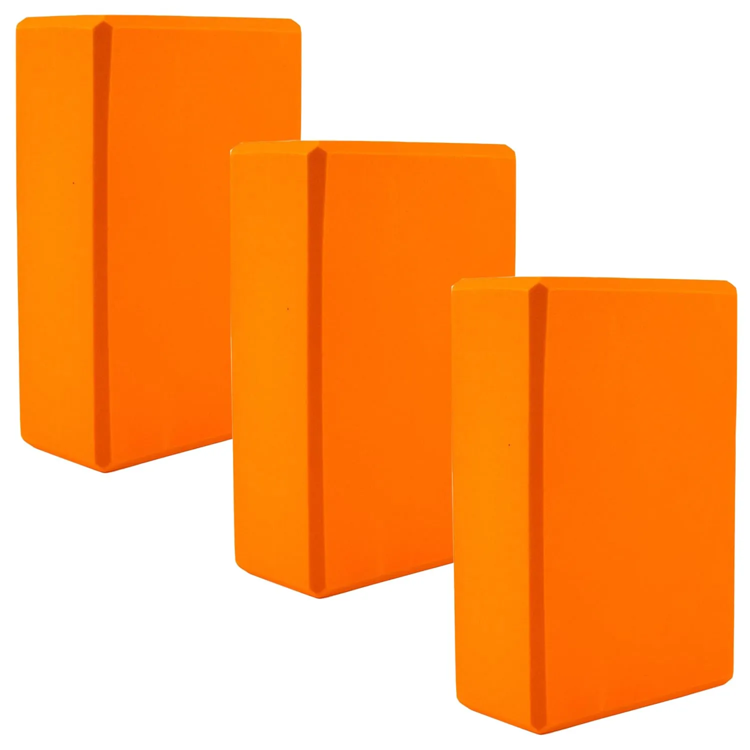 Kuber Industries High-Density Yoga Block|Lightweight & Portable Yoga Brick|Improve Strength & Flexibility-Pack of 3 (Orange)