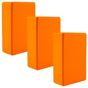 Kuber Industries High-Density Yoga Block|Lightweight & Portable Yoga Brick|Improve Strength & Flexibility-Pack of 3 (Orange)