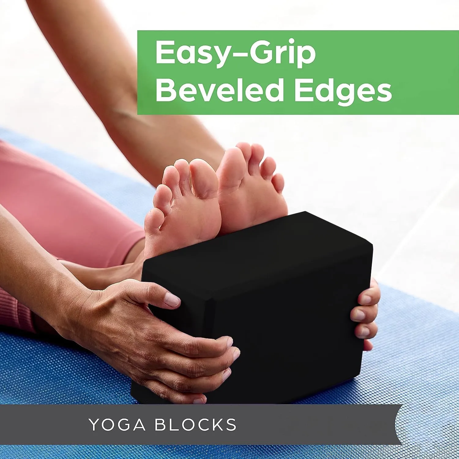 Kuber Industries High-Density Yoga Block|Lightweight & Portable Yoga Brick|Improve Strength & Flexibility-Pack of 5 (Black)