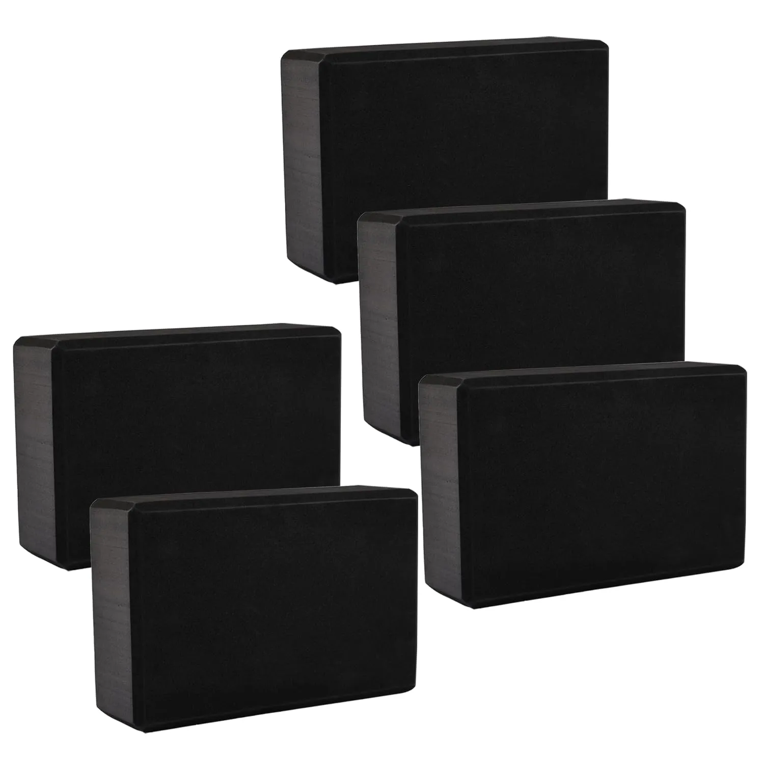 Kuber Industries High-Density Yoga Block|Lightweight & Portable Yoga Brick|Improve Strength & Flexibility-Pack of 5 (Black)