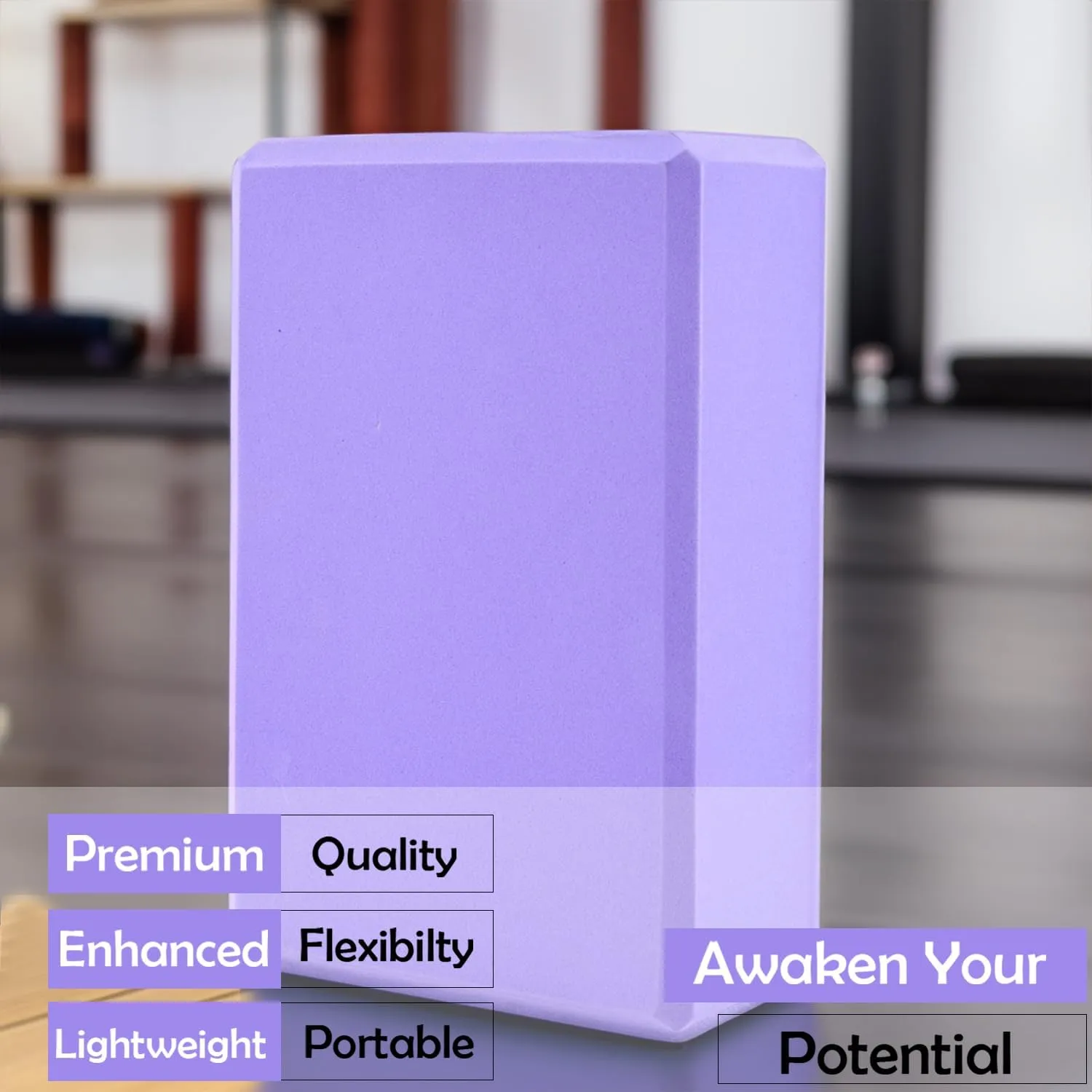 Kuber Industries High-Density Yoga Block|Lightweight & Portable Yoga Brick|Improve Strength & Flexibility-Pack of 6 (Light Purple)