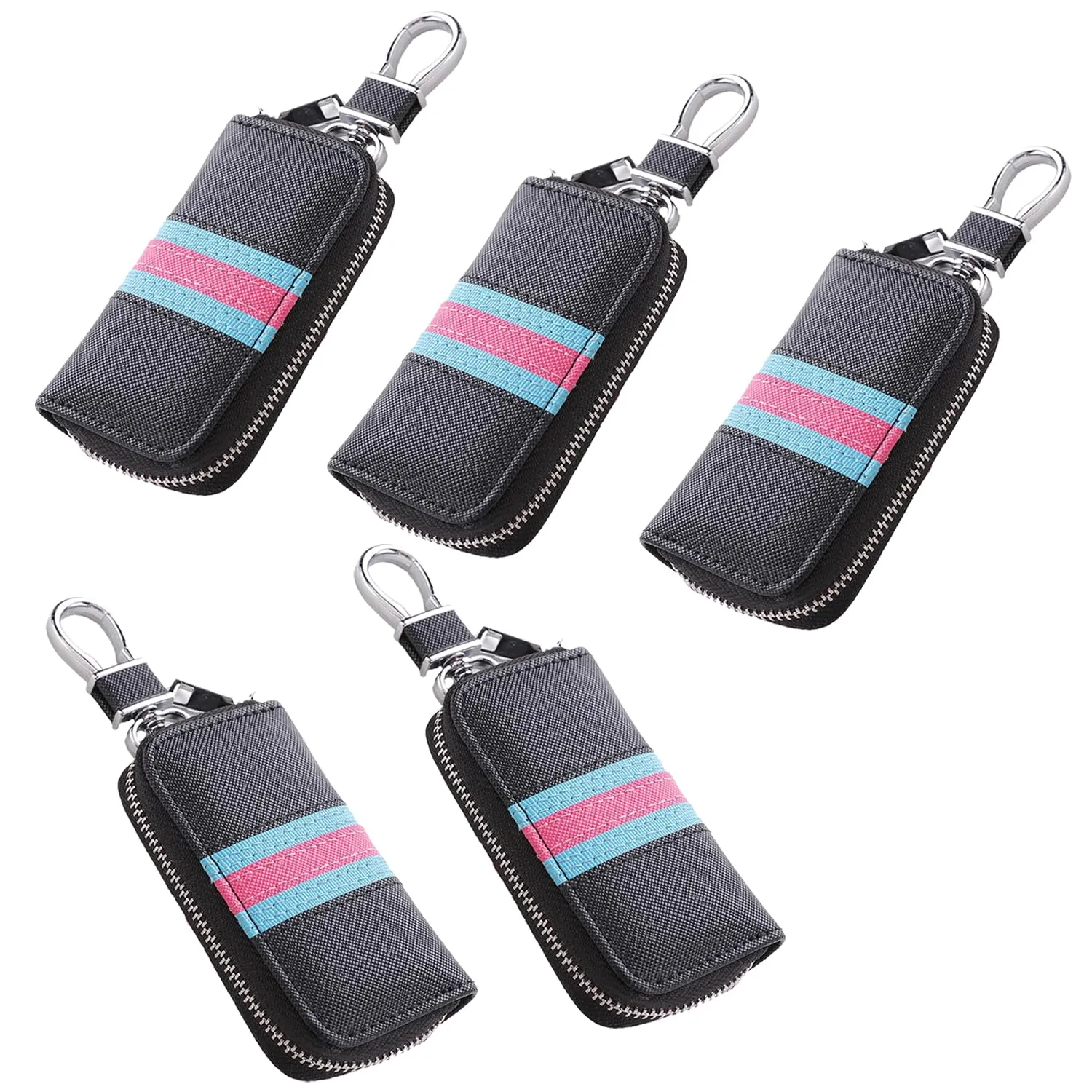 Kuber Industries Key Case|Keychain/Keyring/Key Tag|Car Key Clip, Key Holder, Key Organizer-Pack of 5 (Black)