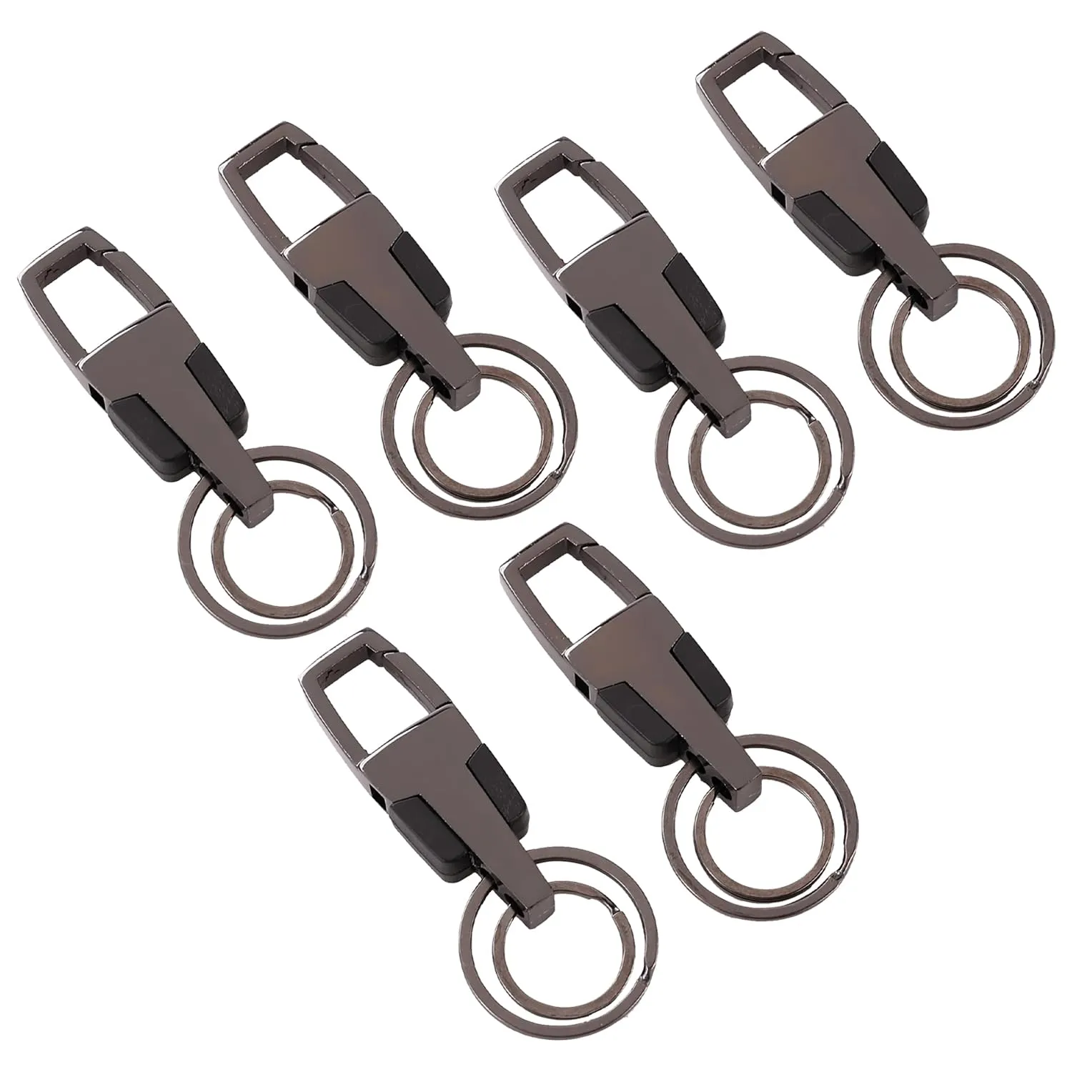 Kuber Industries Keychain/Keyring/Key Tag|Car Key Clip, Key Holder, Key Organizer|Pack of 6| (Grey)