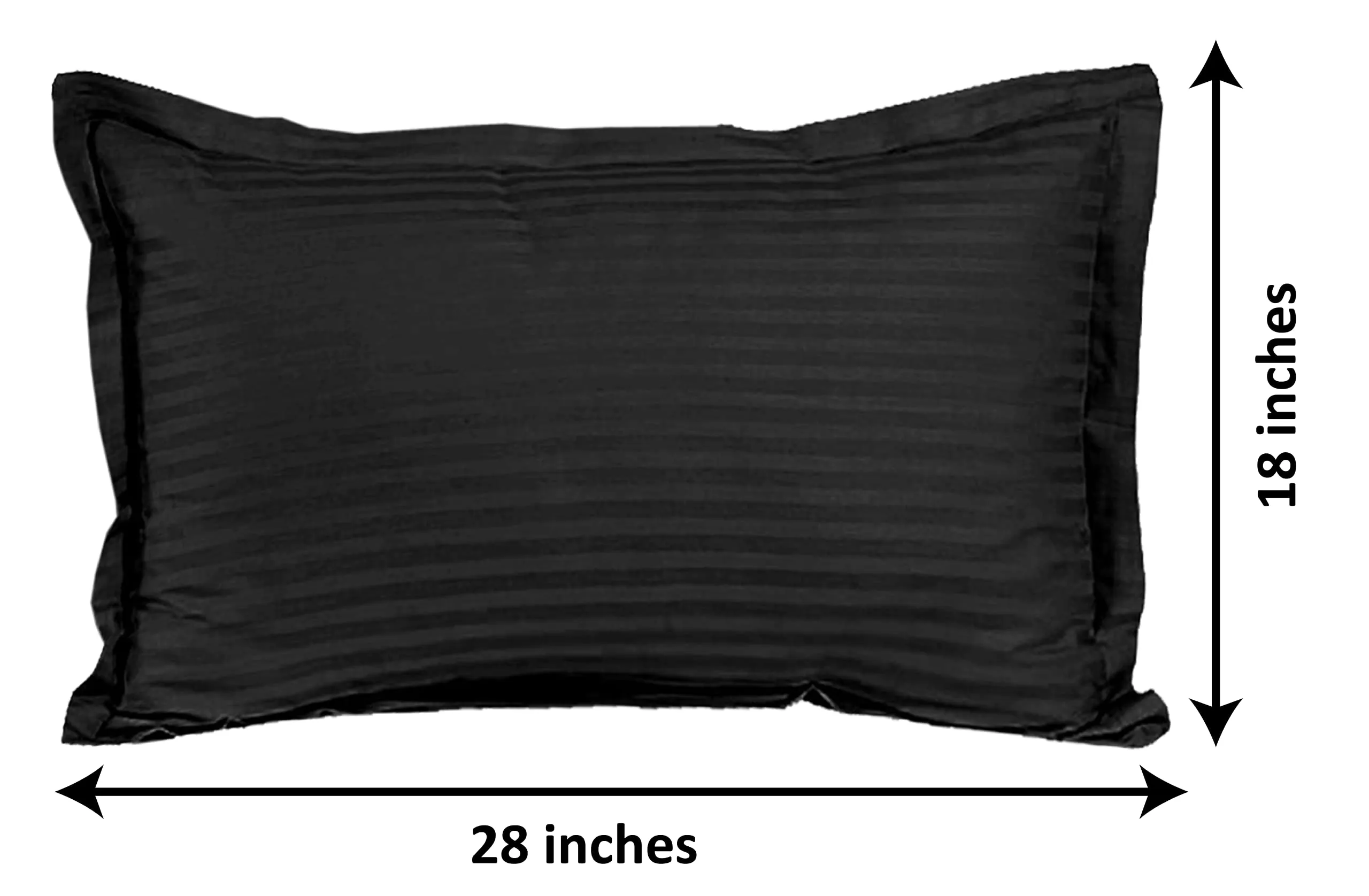 Kuber Industries Lining Design Breathable & Soft Cotton Pillow Cover/Protector/Case- 18x28 Inch, Set of 2 (Black)-HS43KUBMART26773, Standard