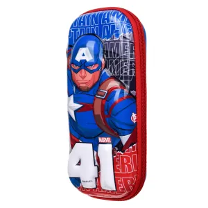 Kuber Industries Marvel Captain America Pencil Pouch | School Pencil Case for Kids | Pen-Pencil Box for Kids | Geometry Box | Compass Box | School Stationery Supplies | Blue