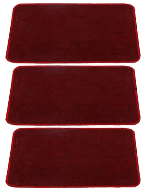 Kuber Industries Microfiber Anti Slip 3 Pieces Door Mat 22"x14", Red - CTKTC21876